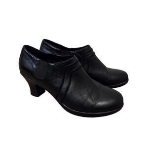 Dansko Black Leather Banks Slip-On Block Heel Pump Shoes, EUR 42 US Size 11